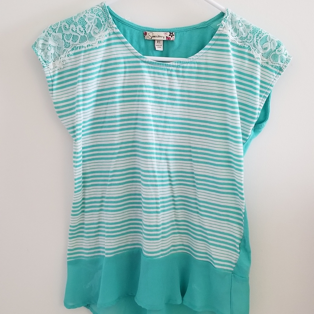 Girls' Striped Short Sleeve